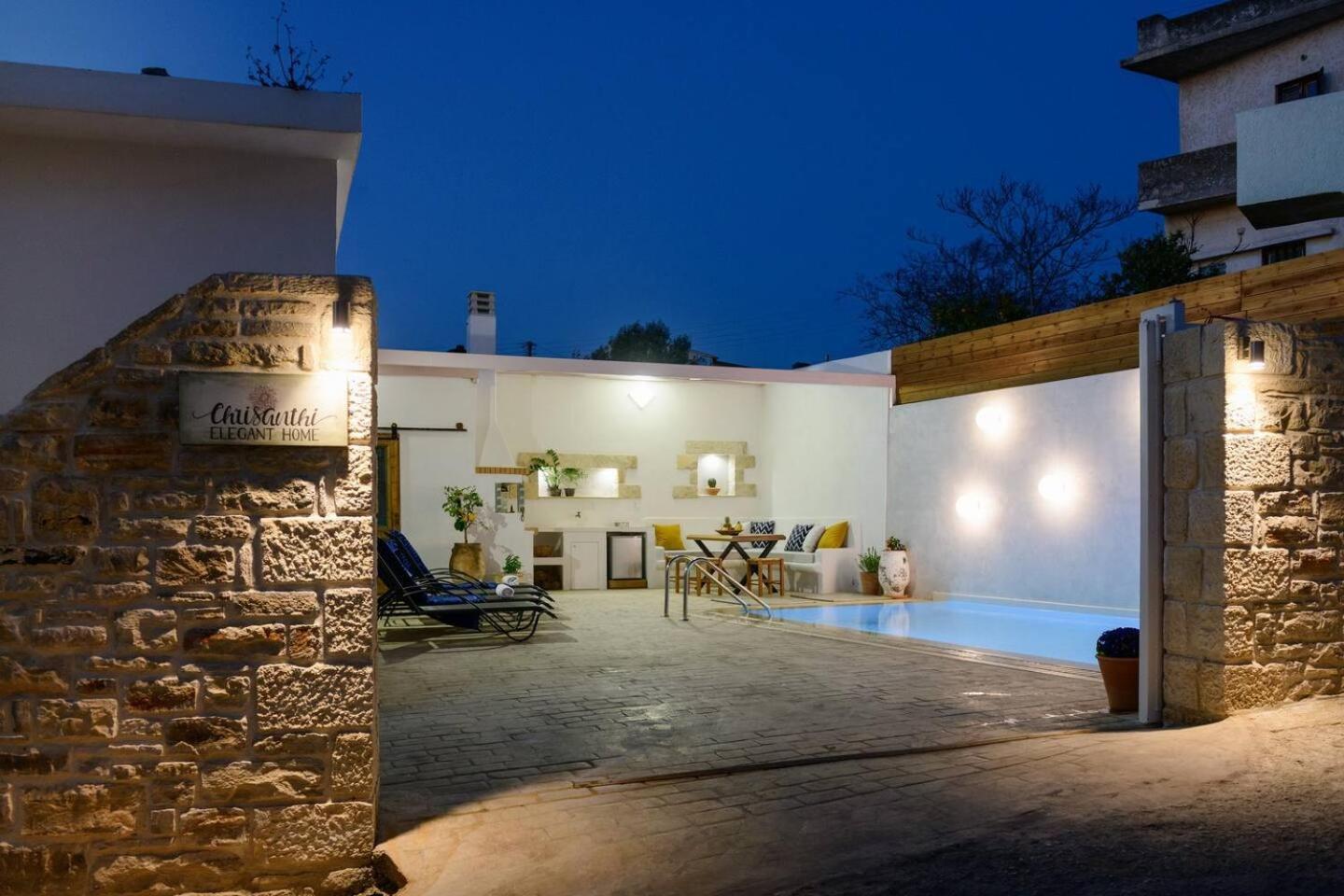 Chrisanthi Elegant Villa Pitsidia Exterior foto